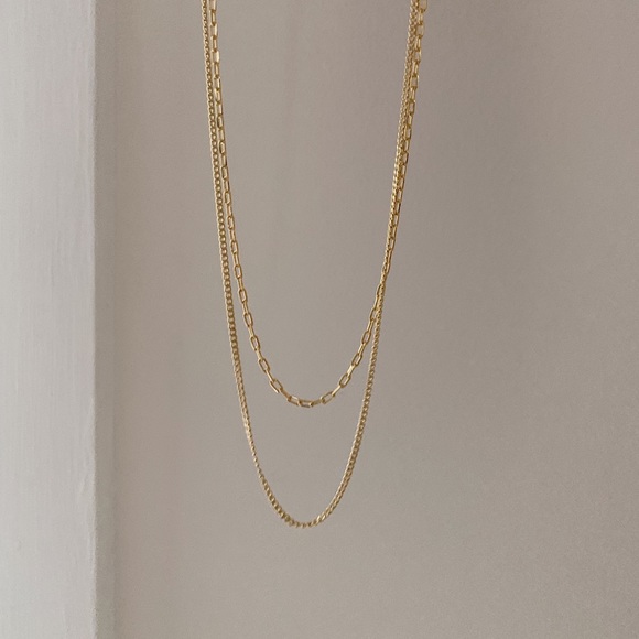 Layered Link Necklace Set | 18k Gold Filled - Picture 4 of 11
